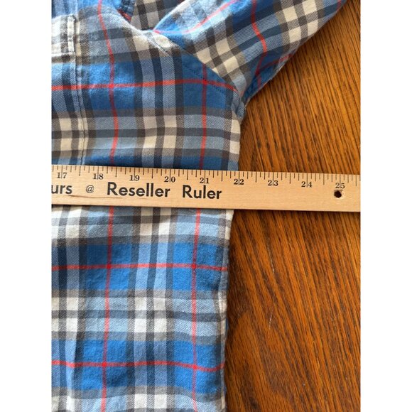 American Eagle Mens Shirt L Seriously Soft Blue Plaid Long Sleeve Button-Up - Picture 7 of 7